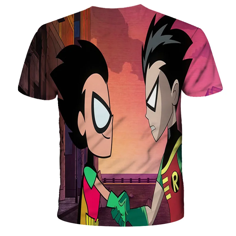

Summer Teen Titans Go Cartoon T-shirt 3D Printing Clothing Boys Girls Tops Kids Casual Energetic Anime Clothing