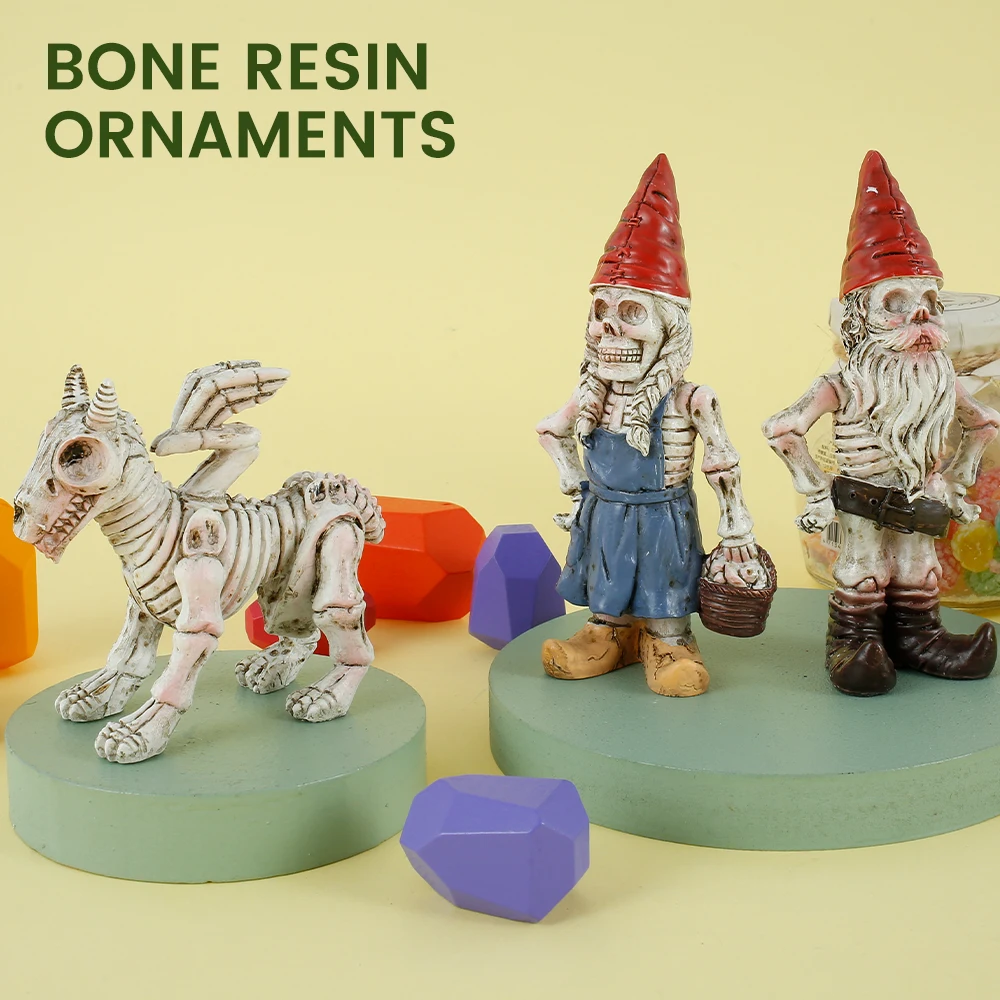 

Garden Statue Skeleton Gnome Yard Art Home Decor Shelf Skeleton Statue Skeleton Men Women Skull Dinosaur Art Ornament