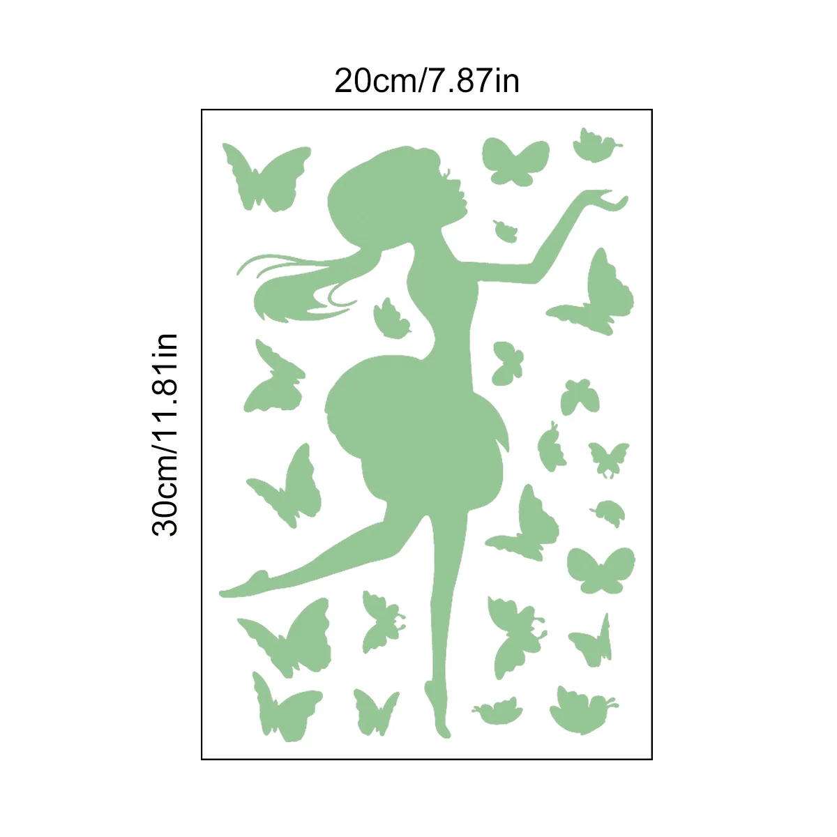 

Luminous Girl Butterfly Wall Stickers Living Room Bedroom Background Wall Decoration Luminous Wall Stickers Fluorescent TL0608