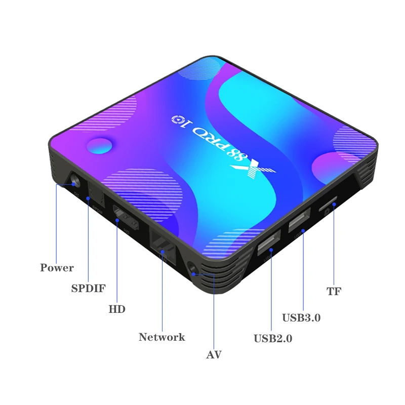 ТВ Box Android 10 X88 PRO RK3318 коробка двухъядерный процессор Wi-Fi 2 4G 5G BT 4 0 Youtube медиа-плеер ГБ