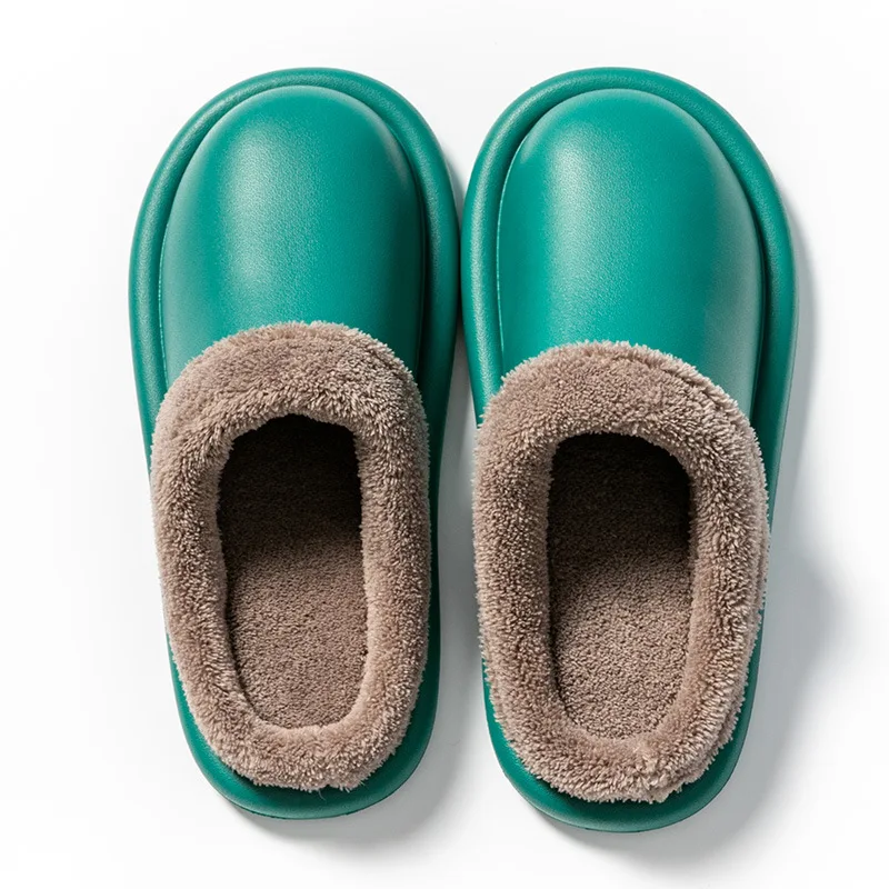 

Winter Women Fluffy Slippers Warm Faux Fur Flat Platform Plush Slippers Couple Bedroom Slides Cotton Shoes Indoor Shoes