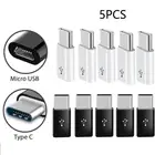 5 шт. изысканный маленький микро-USB-C Type-C USB 3,1 адаптер для зарядки данных удобный общий для умного продукта 2 цвета