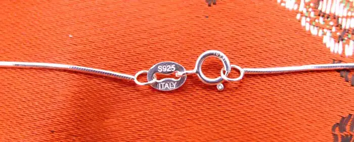 Цепочка Из серебра 0 8 мм в форме змеи 16 дюймов для изготовления ювелирных изделий