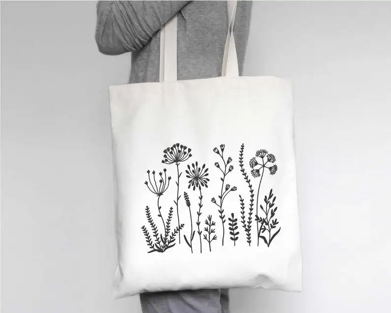 Сумка-тоут Wild Flower-сумка с принтом диких цветов-сумка для книг природы-Botanical Одуванчик, подарок для шоппинга гардерсканвы, сумка через плечо