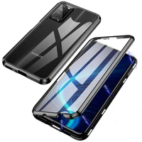 magnetic case for huawei honor x10 50 proall round protection double sided tempered glass cover with metal anti drop frame