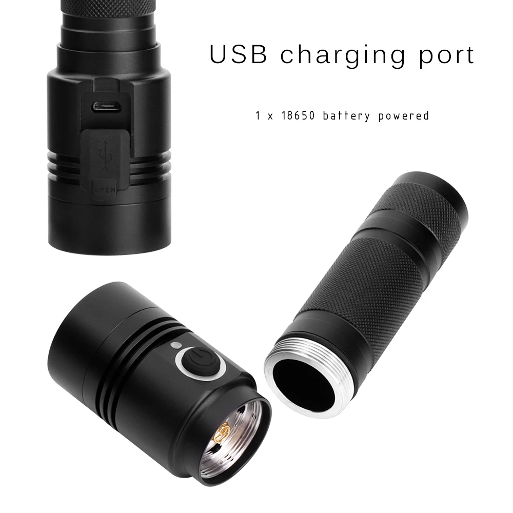 BORUiT YC21 светодиодный фонарик высокой мощности T6 1000lm факел 4-Mde Велосипедный свет мощность ful 18650 фонарь перезаряжаемый фонарь для охоты