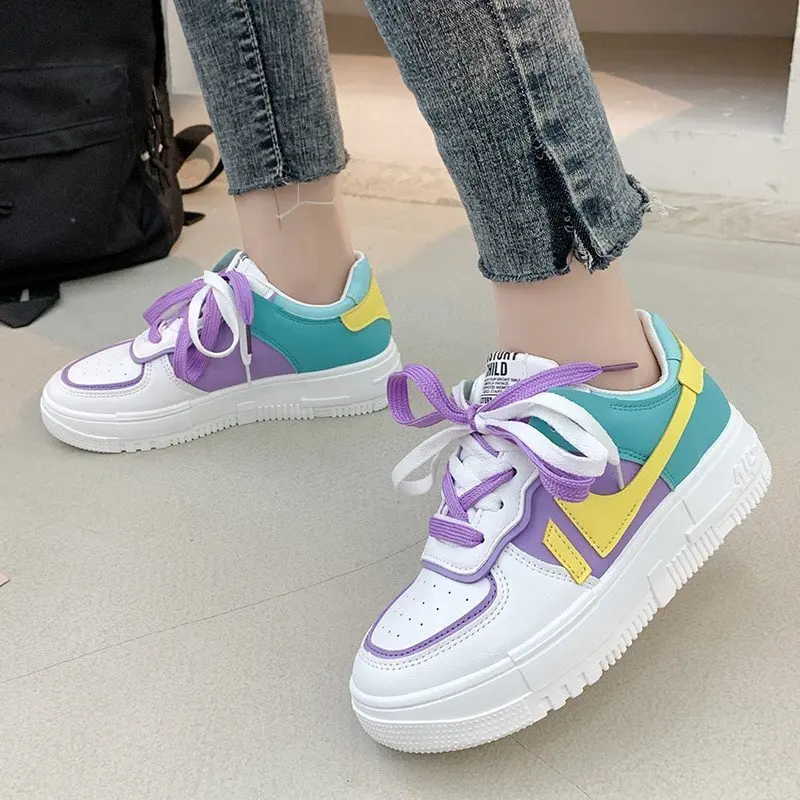 

2021 New Women's Trend Student Board Shoes Women Sneakers Spring Autumn Comfortable Light Low White Women Vulcanize Shoes