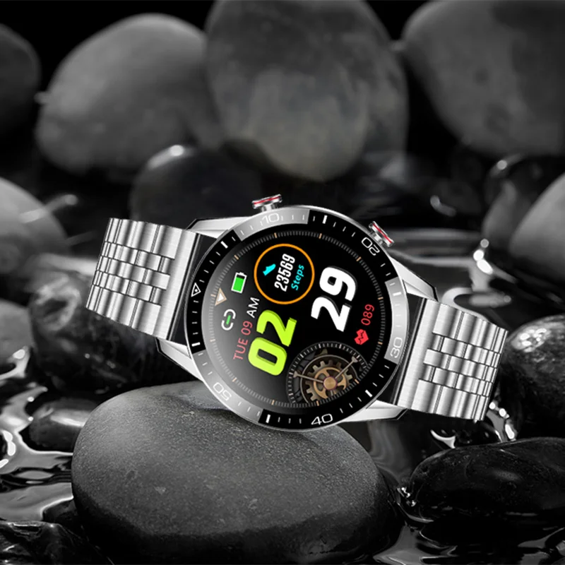 2021 new full circle touch screen bluetooth call smart watches mens ecg ip68 waterproof sports smart watch for android ios phone free global shipping