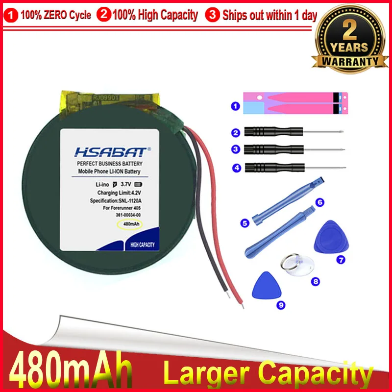 Аккумулятор HSABAT 0 цикл 361 00034 00 ROUTE JD PD3048 PD 3048 для спортивных часов garmin Forerunner 405 410