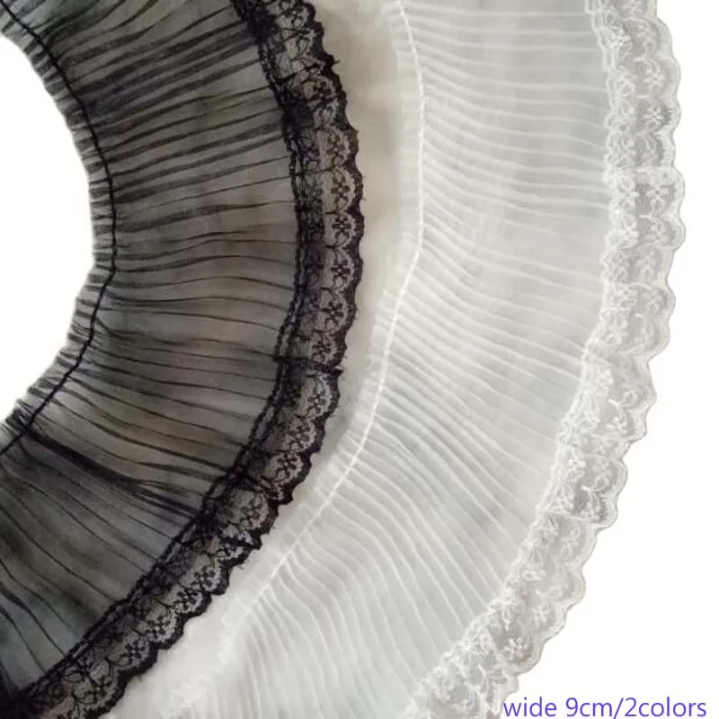 9 см в ширину новая хлопковая белая черная вышитая Цветочная кружевная ткань для