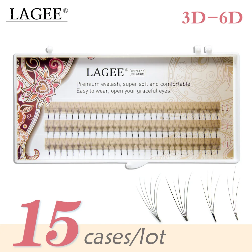 LAGEE 3D-6D предварительно сделанный объем и удлинение ресниц высококачественный