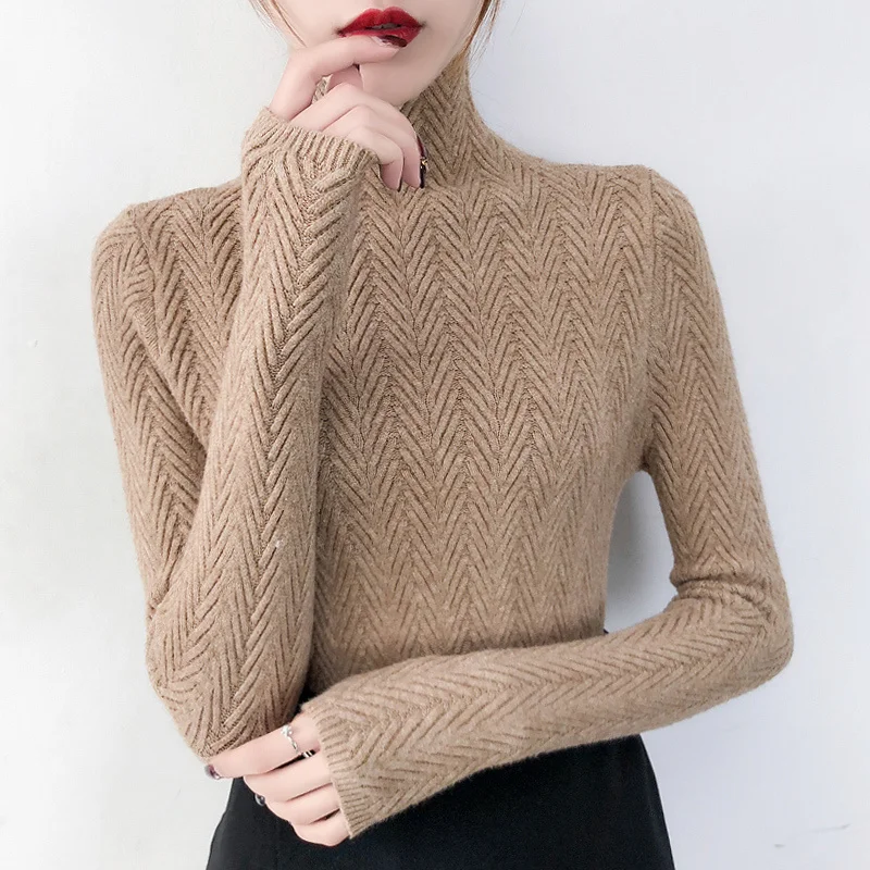 

Нижнее белье JCHB, женский осенне-зимний новый свитер, Облегающая рубашка с длинным рукавом, плотная вязаная рубашка