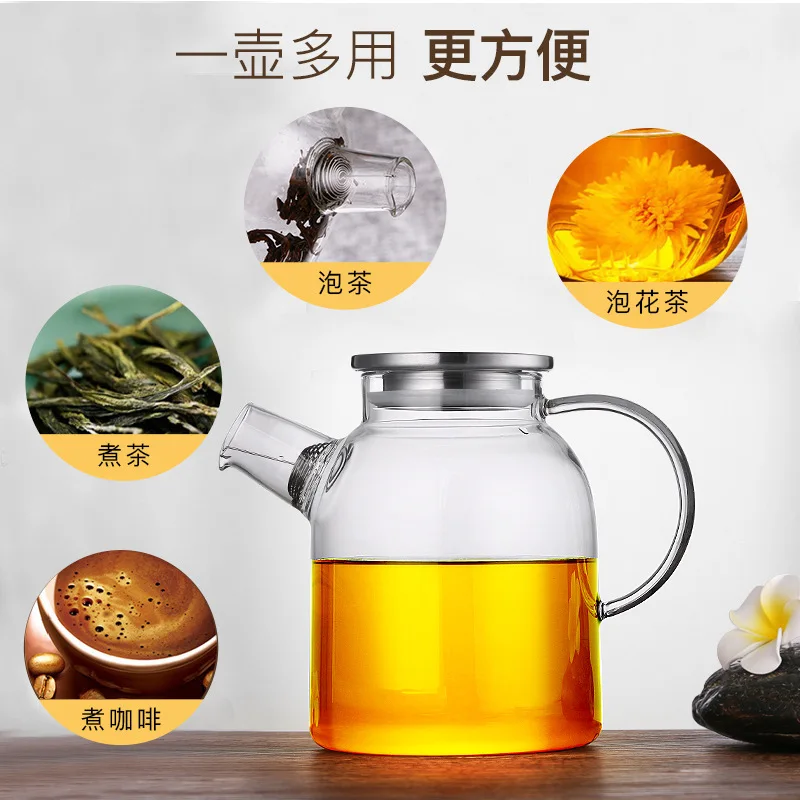 

High Temperature Resistant Explosion-proof Air-cooled White Boiling Water Cup Lemon Ice Water Bottle Summer Herbal Tea Teapot