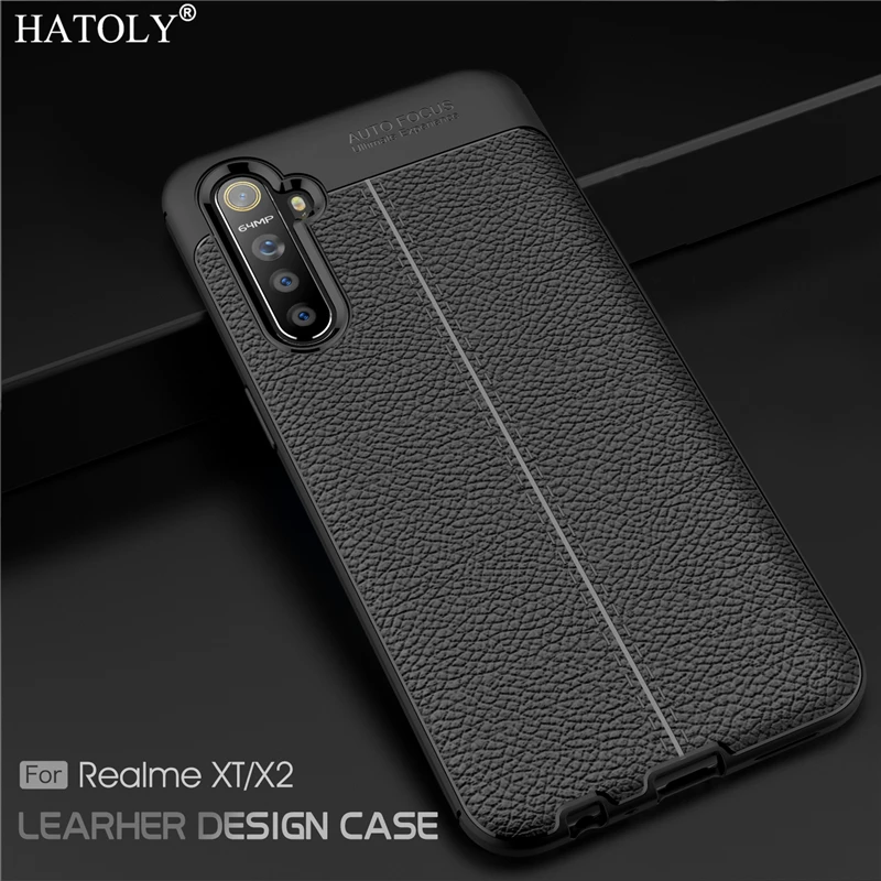 

Чехол для OPPO Realme XT, ударопрочный кожаный чехол из мягкого ТПУ, силиконовый чехол-бампер для телефона OPPO Realme XT