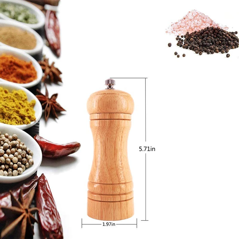 

Salt and Pepper Grinders Set,Wooden Salt and Pepper Mills Shakers, Ceramic Rotor with Strong Adjustable Coarseness