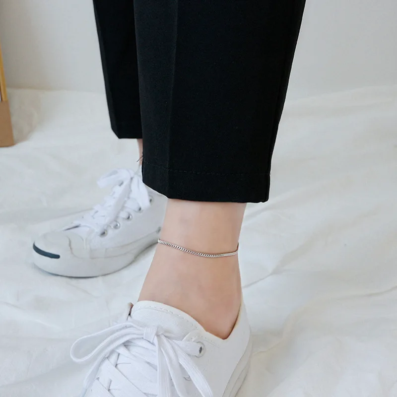 Женский ножной браслет из серебра 925 пробы с цепочкой|Анклеты| |