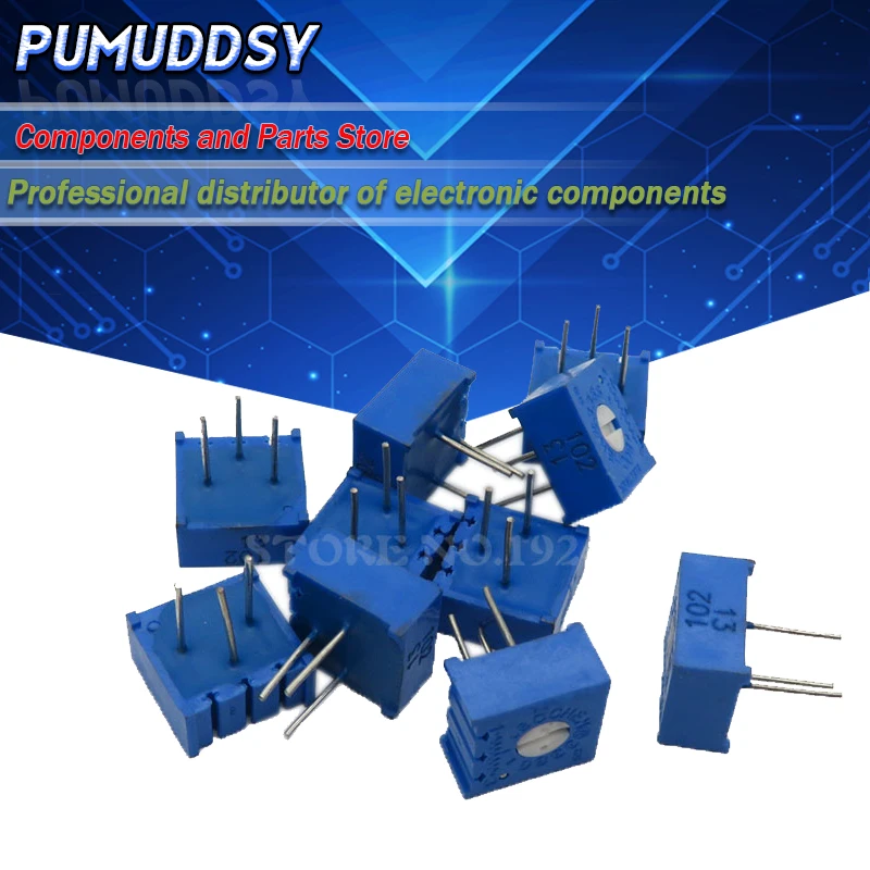 10 шт. 3386P потенциометр прецизионный Регулируемый сопротивление 100 200 500 Ом 1 к 2 5 20 50