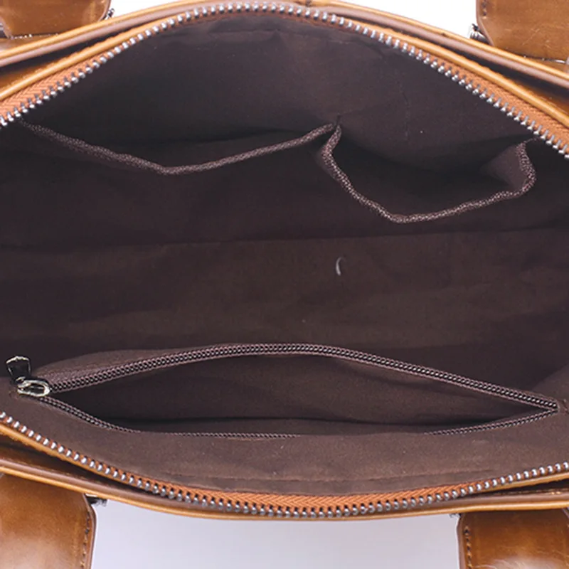 

New Crazy horse Pu leather men briefcase computer Laptop Bag brand Business handbag Men Travel Bags Retro Briefcase brown black