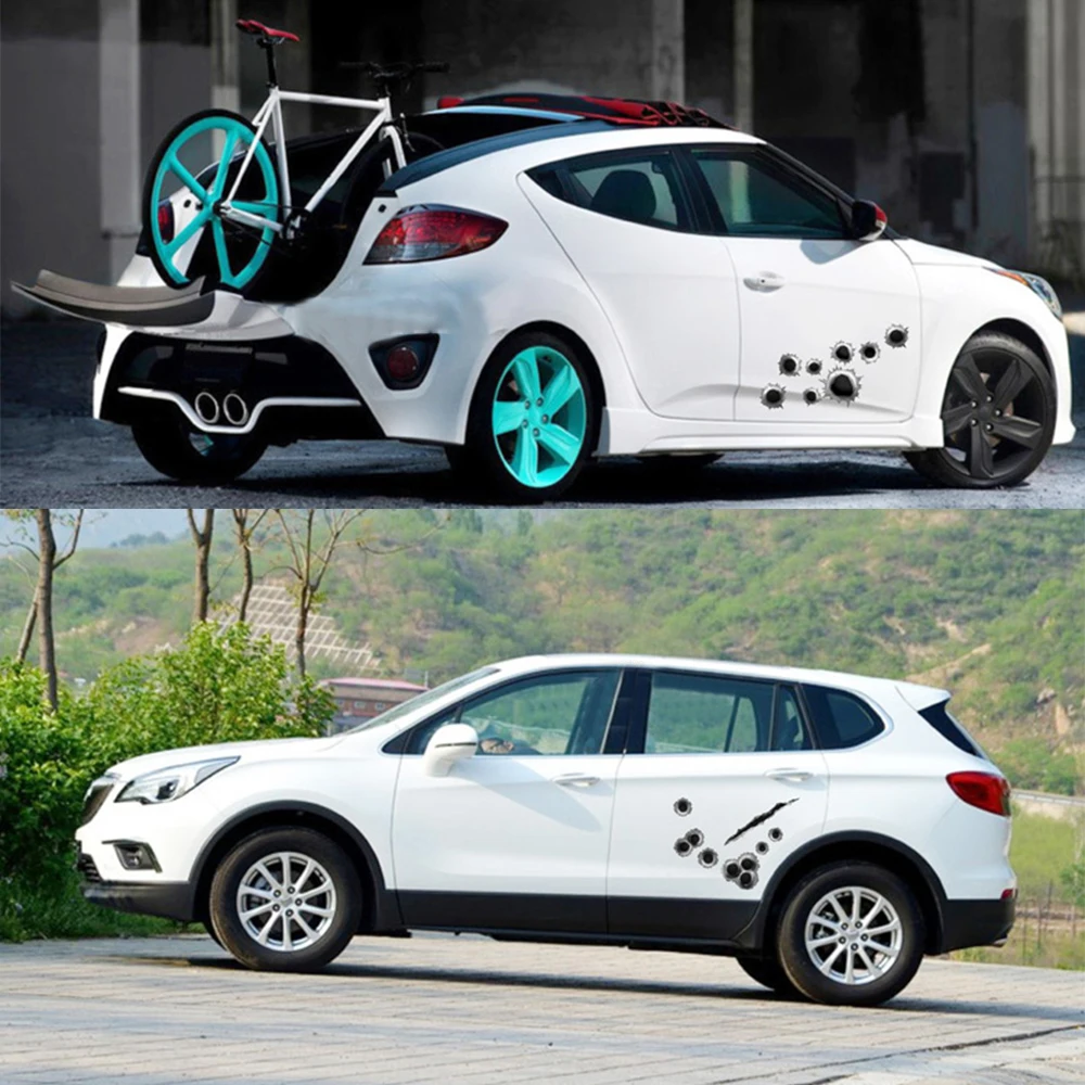 1 шт. автомобильные 3D наклейки с отверстиями для пуль|Наклейки на автомобиль| |