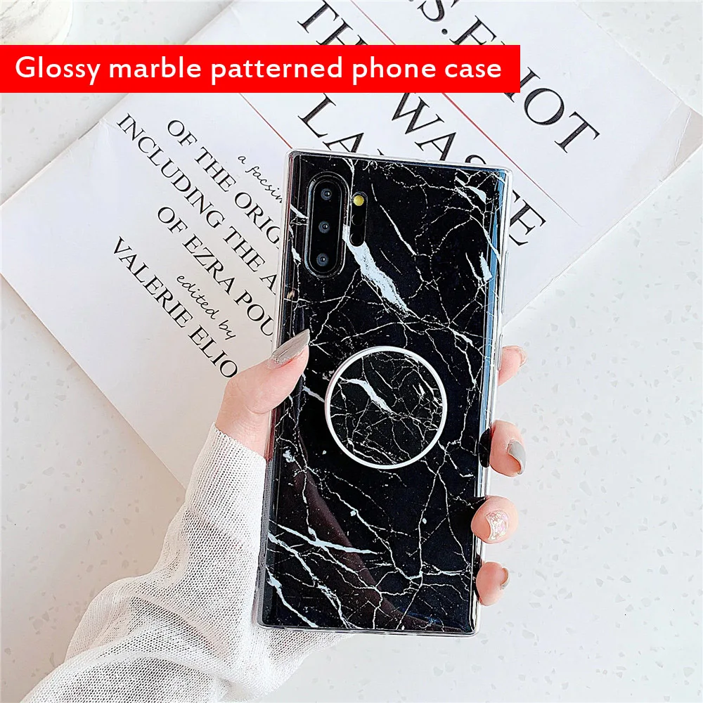 Мраморный чехол с гибкой подставкой для samsung A7 2018 мягкий силиконовый S8 S9 S10 Plus A10 A20 A30 A50 A70 чехол|Бамперы| |