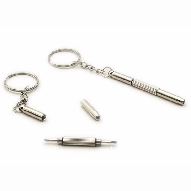 

2022NEW Eyeglass Screwdriver Kit Keychain Portable Stainless 3 in 1 Sunglass Watch Repair Useful Multi Function Nut Driver Hand