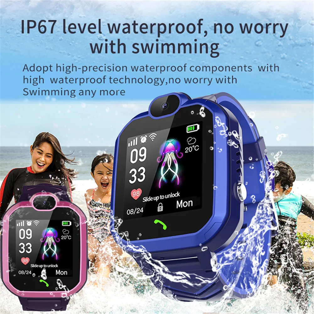 children smart watch sos phone call watch smartwatch for kids with sim card camera photo waterproof kids gift for ios android free global shipping