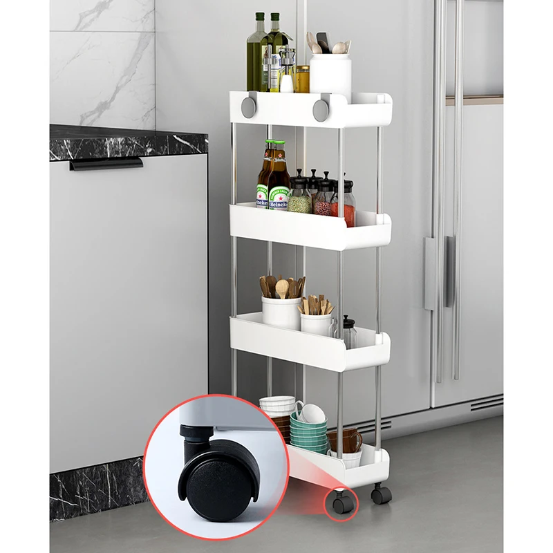 2/3/4 Tier Slim Storage Cart Movable Kitchen Shelf Bathroom Rack With Roller Living Room Gap Home Organizer | Дом и сад