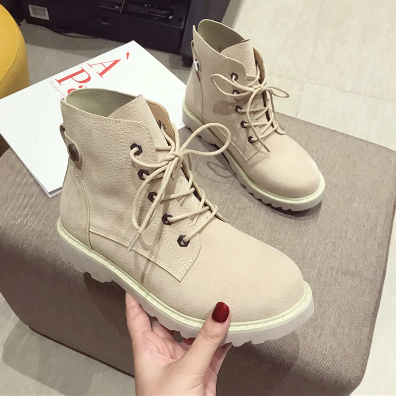 Mid Military Boots Women Retro Vintage Ankle Booties Rubber Sole Ladies Casual Cowboy Lace Up Woman Winter Shoes | Обувь
