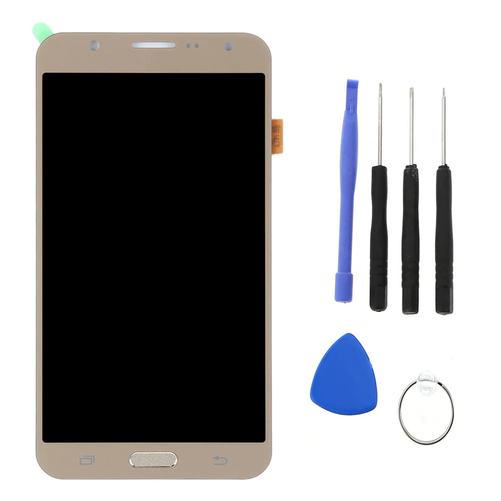 Для samsung Galaxy J7 J700F SM-J700M J700H J700DS ЖК-дисплей дигитайзер сенсорный сменный экран для samsung J7 lcd - Цвет: Gold lcd with tools