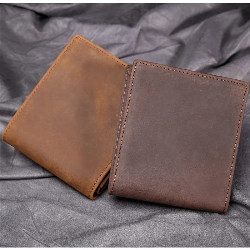 Short Wallet for Men Luxury Designer Gennuine Leather Purse Male Vintage Holder Money Coin Pouch Multi-functional Card Wallets
