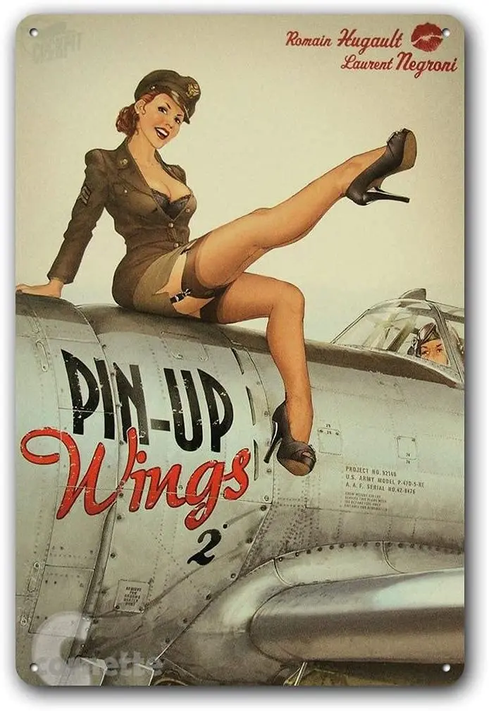 

Kopiqin Vintage Tin Sign Sexy Wings Girl Metal Wall Panel for Home Club Garage Shop Bar Retro Art Decoration 8" X12"