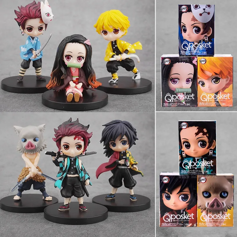 

Wholesale Demon Slayer Figure Tanjirou Nezuko Zenitsu Inosuke anime Kimetsu no Yaiba Action Figure Collection model hot toys