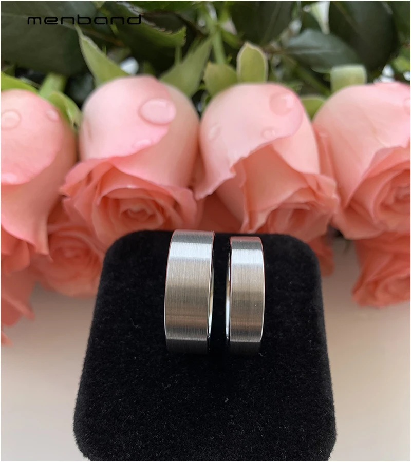 Классические мужские и женские вольфрамовые обручальные трубы с начесом 6 мм 8