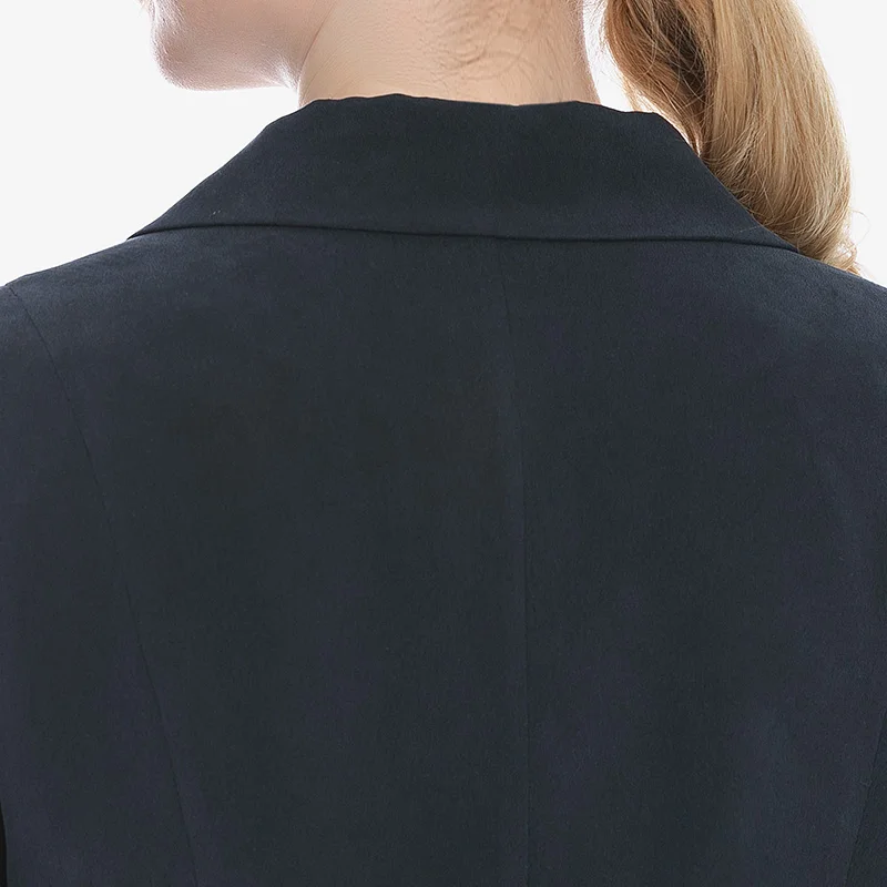 Темно синий деловой костюм VOA из шелка с тяжелым весом 30 момме воротником двумя