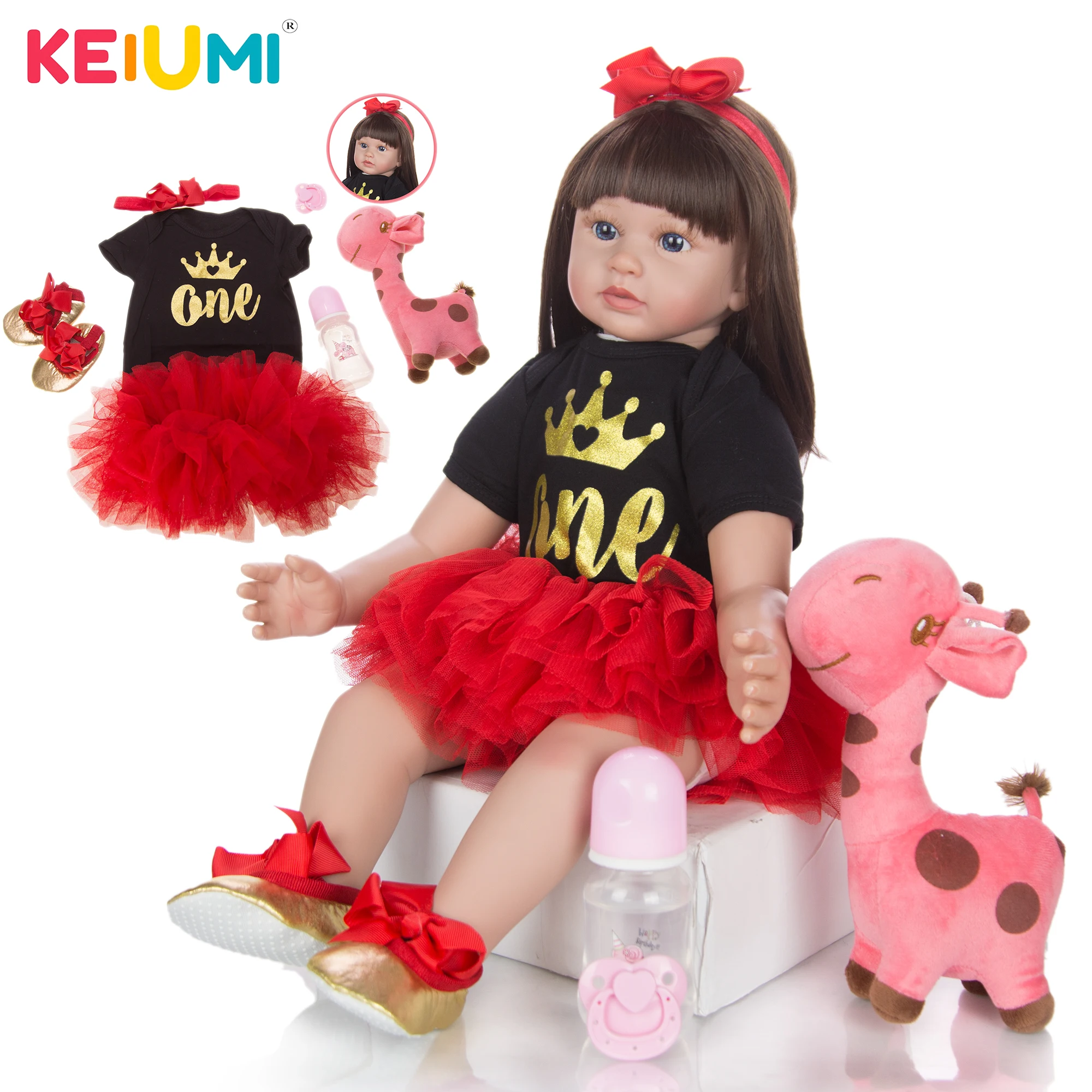 KEIUMI 60 см Кукла реборн малыш Мягкие силиконовые Viny конечности Прекрасная