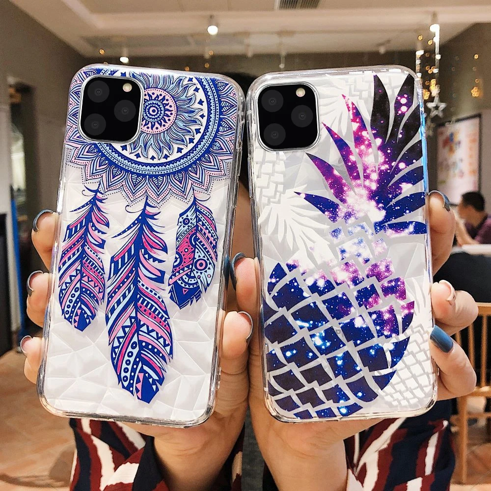 LAPOPNUT Silicone Pineapple Soft Clear Case for IPhone 11 Pro Xr X Xs Max 8 7 6S Plus 6 5 5S SE 2020 Fruit Slim Shockproof Cover |