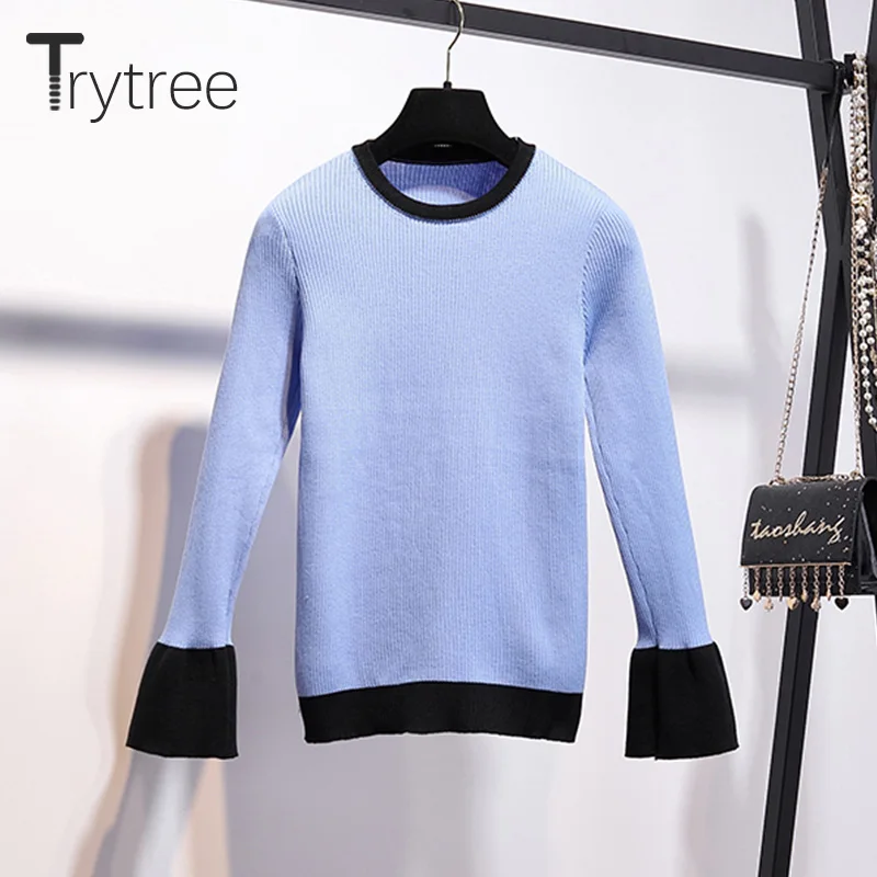 Trytree осенне зимний комплект из двух предметов повседневный Вязаный топ с