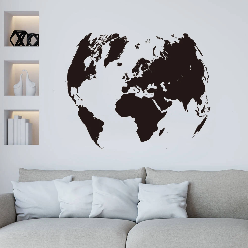 

Large World Map Global Earth Wall Decal Office Classroom Travel World Map Earth Wall Sticker Kids Room Bedroom Vinyl Home Decor