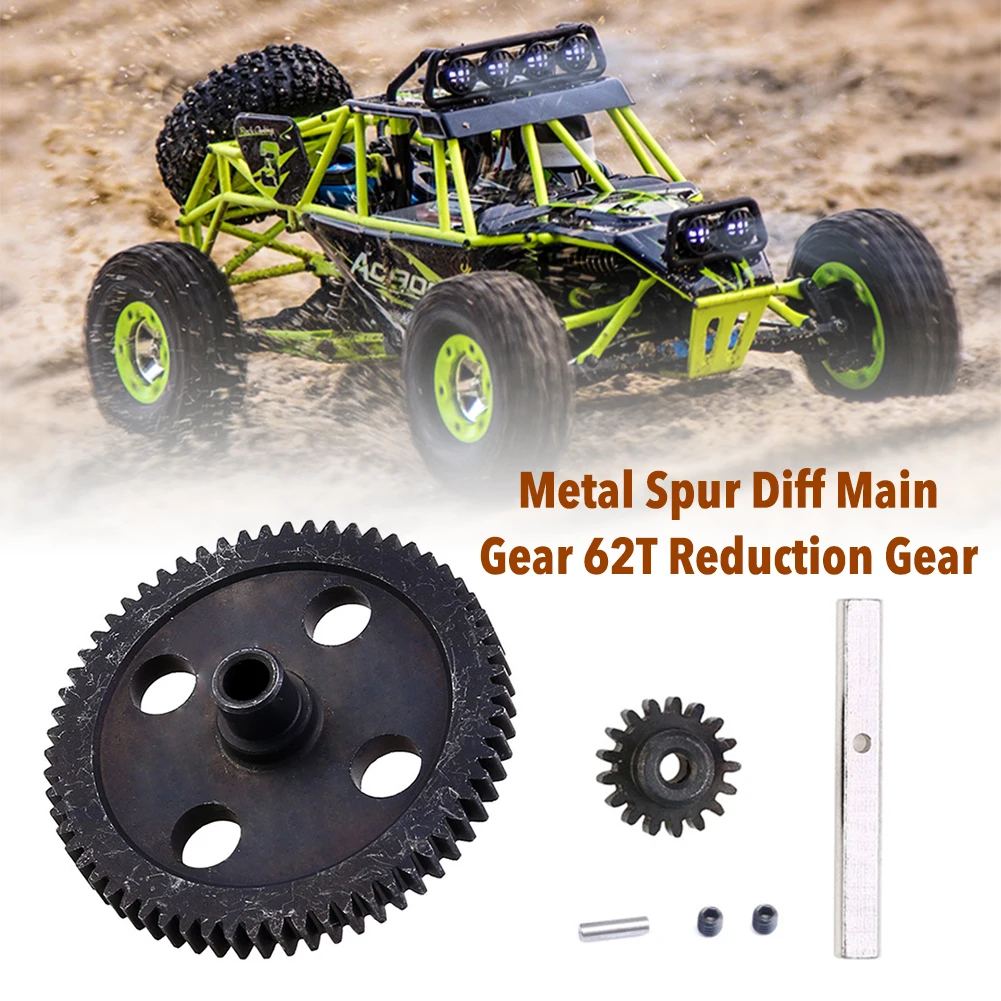 

Diff Main Gear 62T Reduction Gear Metal Spur Gear Upgraded Parts For Wltoys 12428 12423 1/12 RC Car Crawler Short Course Truck