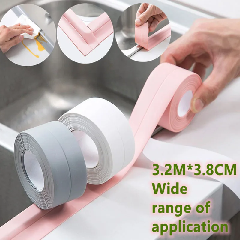 

3.2M Waterproof Tape For Bathroom And Kitchen Sink Gaps Is Firm Mildew Moisture Pollution And Oil Proof