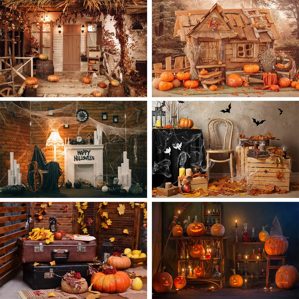 Осенний урожай тыквы фон в виде кленового листа паутина Декор счастливый для