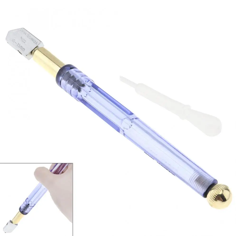 

Bottle Cutter 10-25mm Diamond Glass Cutter Bundle Roller Pencil Oil Feed Carbide Tip Glass Ceramic Cutting Tool
