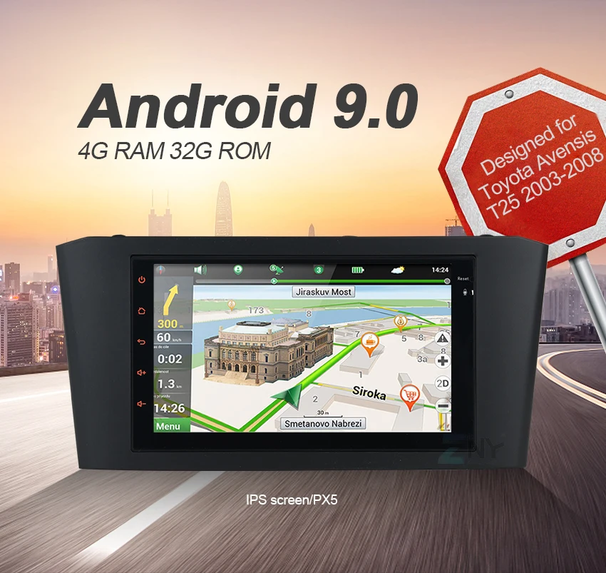 " ips Android 9,0 Авто gps радио для Avensis T25 2003 2004 2005 2006 2007 2008 аудио видео wi-fi-мультимедиа навигации TDA7850