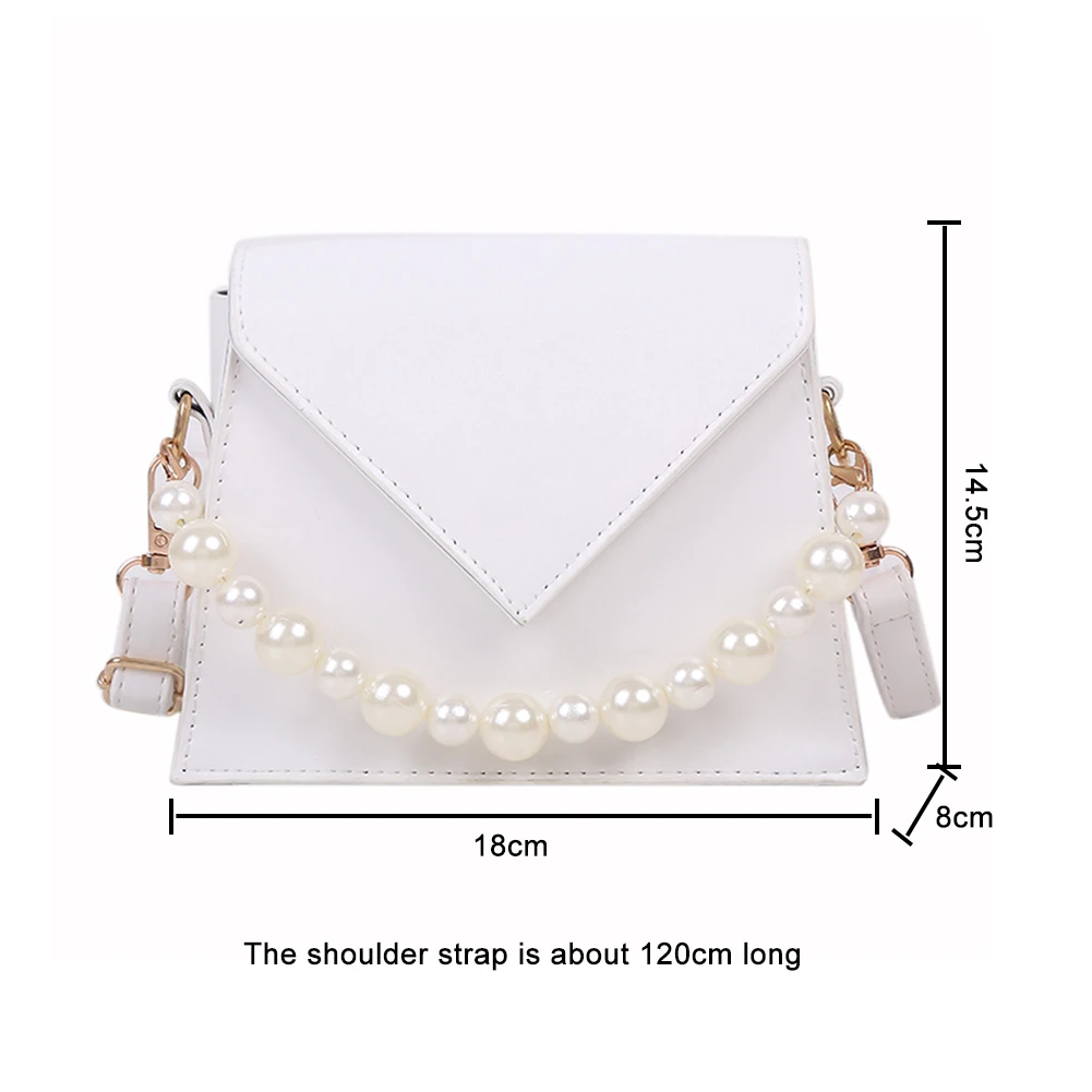 

Popular Simple Female Daily Bag Fashion Women Solid Color Shoulder Bags Pearl Leather Crossbody Handbags Totes