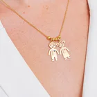 Ожерелье с подвеской в виде куклы с гравировкой имени, милое ожерелье для пары для мужчин и женщин, пары d88