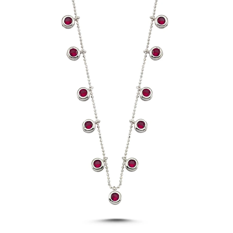 

Серебряное ожерелье Silverlina с рубином и фианитом