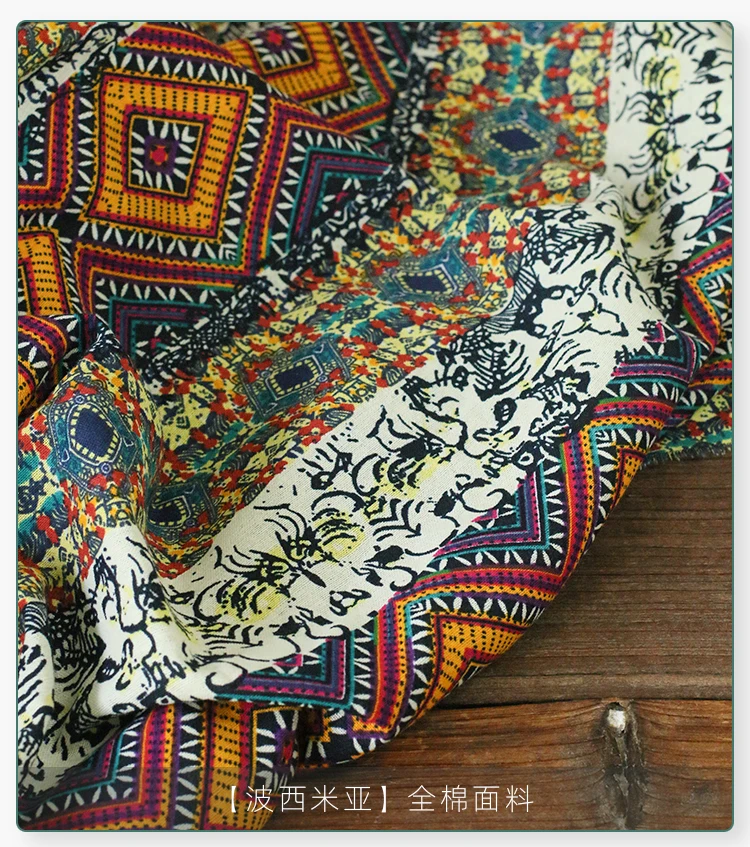 

Высококачественная хлопчатобумажная ткань с принтом в национальном стиле, одежда для халата, ткань чонсам