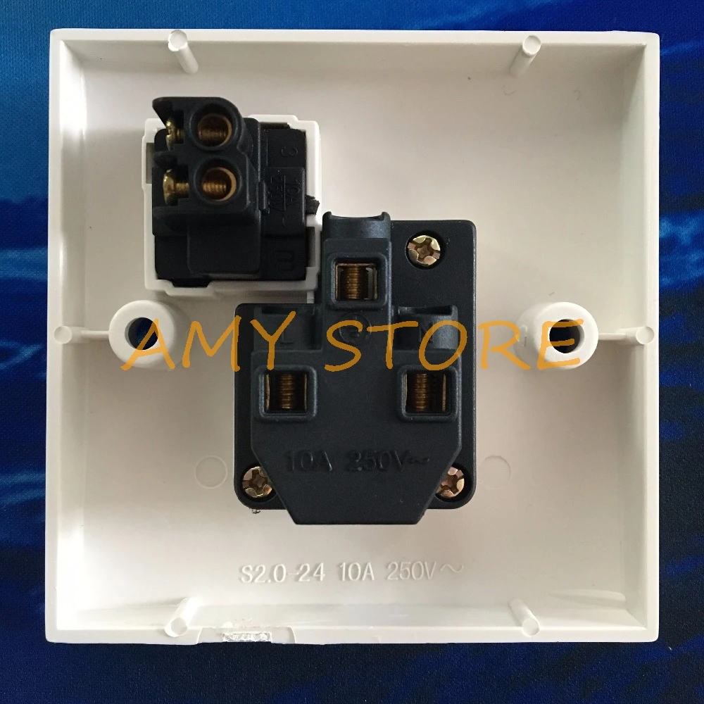 86x86mm AC250V 10A Home Office 1 Push Button 3 Pin AU Socket Outlet Wall Switch Plate Square Panel White | Инструменты