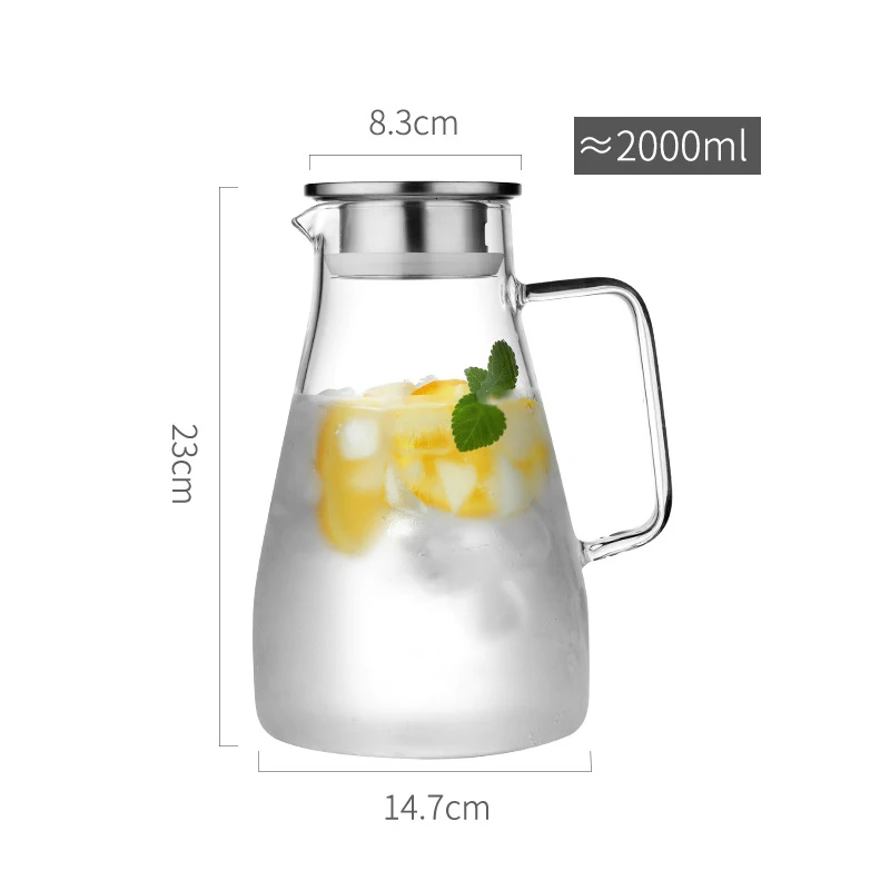 1.5L/1.8L/2L нагреваемый стеклянный чайник для воды Cha чайник с фильтром из нержавеющей стали крышка фруктового сока лимонад кувшин посуда для напитков