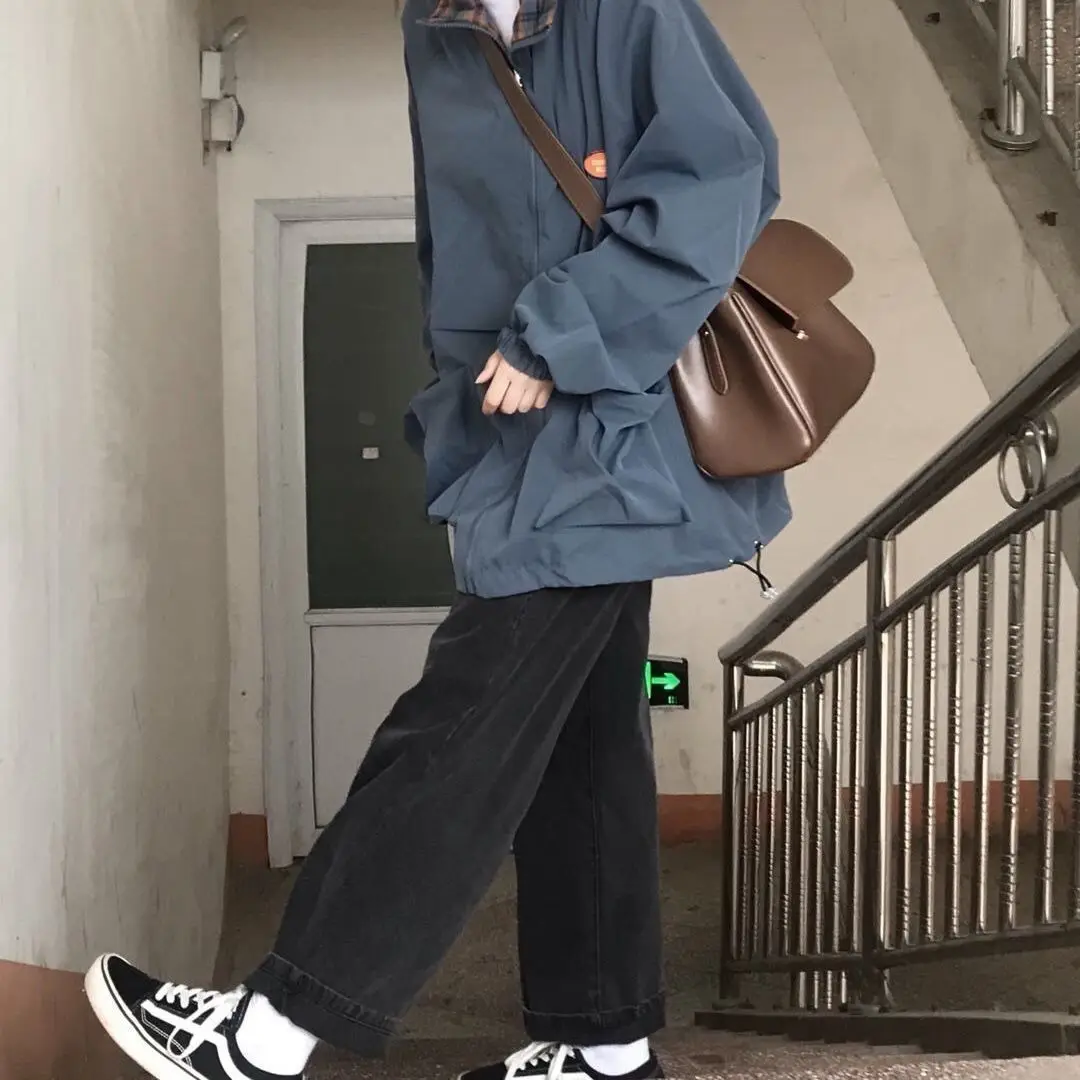 

High waist drop jeans women's 2021 spring and Autumn New Korean black straight tube loose and thin versatile wide leg pants